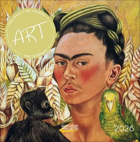 ART 2026: Hochwertiger unverpackter Broschürenkalender mit Ferienterminen. Nachhaltiger Kunstkalender im Format 30 x 30 cm