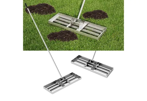 COSTWAY Rasen Nivellierrechen Metall mit ergonomischem Griff - Effizienter Rasenrechen mit 75 cm breitem Kopf und 170 cm langem Griff für müheloses Arbeiten. Robuste Metallkonstruktion sorgt für Langlebigkeit und einfache Montage. Ideal für die Pflege von Rasenflächen aller Art.