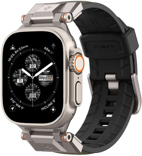 DuraPro Armor military green - Apple Watch 49mm/46mm/45mm/44mm - Robuster Schutzhülle aus Metall, Nylon und TPU für optimalen Schutz Ihrer Apple Watch - ideal für den aktiven Lebensstil.