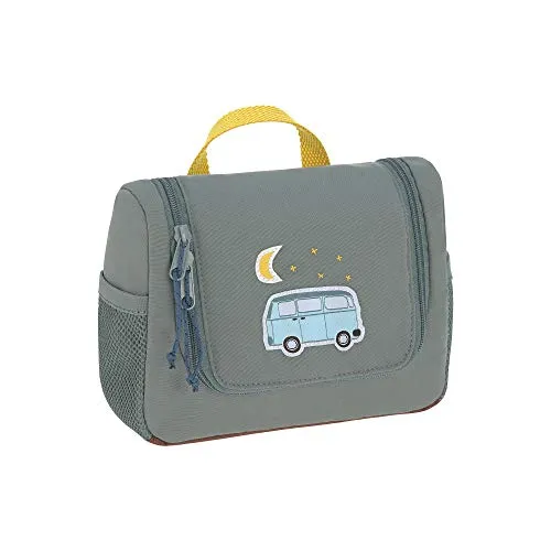 LÄSSIG Kinder Kulturtasche Mini Waschbag Adventure Bus - Reisetaschen für kleine Abenteurer: Wasserabweisendes Material, Haken zum Aufhängen, und praktischer abnehmbarer Spiegel machen diese Waschtasche ideal für Reisen und Sport.