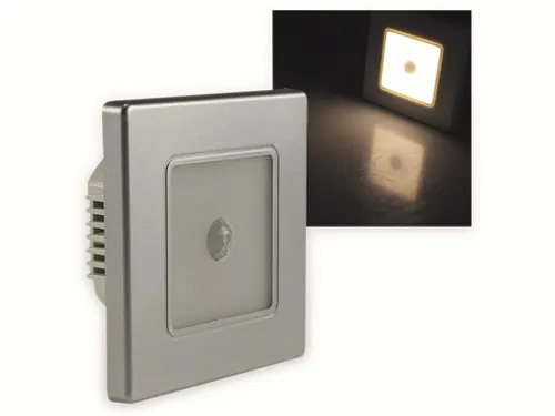 CHILITEC LED-Einbauleuchte EBL 86 PIR, 2,5 W, 3000 K, warmweiß, Rahmen silber 22569