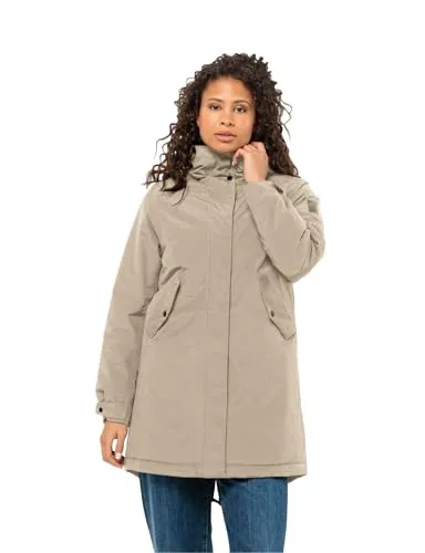 JACK WOLFSKIN TALFORST PARKA W - Damen Funktionsjacke XXL, braun - Hochwertige Funktionsjacke mit atmungsaktivem TEXAPORE Material, das vor Wind und Wetter schützt. Die TEXATHERM Isolation hält warm, während das weiche Sherpa-Futter zusätzlichen Komfort bietet.