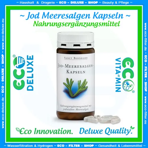 Jod Meeresalgen Kapseln enthält 100 µg Jod 🌱 180 Kapseln 💰HOT % SALE🛒