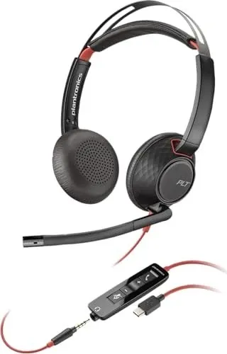 HP Poly BW 5220 USB-C Headset - Kabelgebundenes On-Ear Headset mit USB-C und 3,5 mm Stecker, ideal für Home Office und professionelle Nutzung, zertifiziert für Microsoft Teams und Zoom.