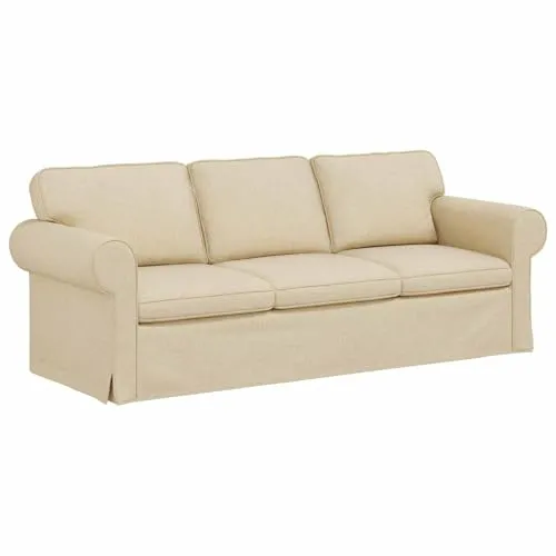 vidaXL modernes Ecksofa Creme 215 x 82 x 80 cm von vidaXL