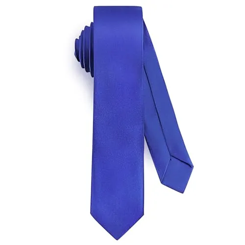 URAQT Herren Krawatten, Satin Elegant Krawatte 5 cm für Herren, Klassische Hochzeit Schlips für Büro Oder Festliche Veranstaltungen, Königsblau