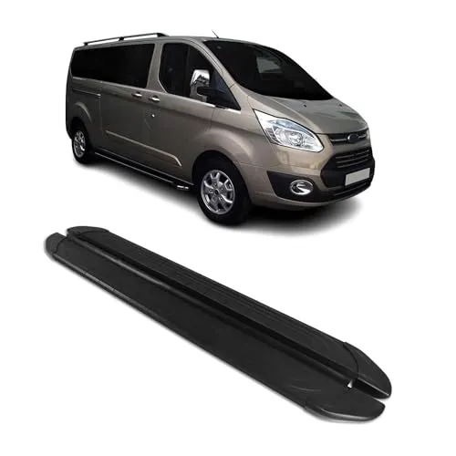 OMAC Trittbretter Seitenschweller für Ford Transit Custom 2012-2022 L1 Aluminium Schwarz - Robuste OMAC Trittbretter aus Aluminium für Ford Transit Custom 2012-2022 L1. Ideal für einfachen Zugang und stilvolle Optik, perfekt für den täglichen Einsatz.
