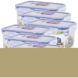 Lock&Lock HPL807 Vorratsdose 470ml - Luft- und Wasserdicht im 6er Pack - Vorratsdosen mit Silikon-Doppelkammer-Dichtung für längere Frische. Mikrowellen- und spülmaschinenfest, ideal für Küche und Haushalt.