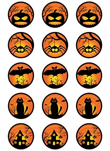 Muffinaufleger Cupcakes Muffins Halloween Zuckerpapier HW03