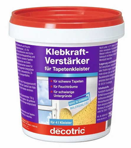 Wandbelags- und Bordürenkleber Klebkraft Verstärker 750g - Kleber & Leime – idealer Kontaktkleber zur Verstärkung der Klebkraft von Tapetenkleister für perfekte Ergebnisse bei der Wandgestaltung.
