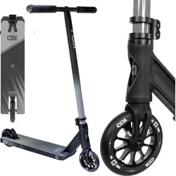 CORE CD1 Stunt Scooter Park 78cm Schwarz - Roller für Einsteiger, ideal für den Skatepark. Leichter Aluminiumrahmen und robuste Räder sorgen für eine stabile Fahrt. Perfekt für Kinder von 5-10 Jahren, um Tricks zu lernen!