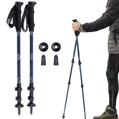 BOLLSEN Alpine Explorer Teleskop-Wanderstöcke – Höhenverstellbare Trekkingstöcke aus Aluminium – Leicht, Stabil und Ergonomisch – Für Einsteiger, Wandern und Nordic Walking (1)