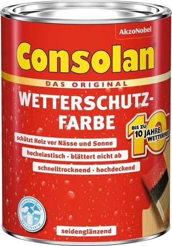Consolan Wetterschutzfarbe rotbraun 204 2,5L Holzfarbe Deckfarbe