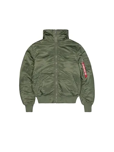Alpha Industries MA-1 Hooded Bomberjacke - Funktionsjacke für Herren, aus strapazierfähigem Flight-Nylon, mit Kapuze und seitlichen Eingrifftaschen – ideal für einen lässigen Lifestyle.