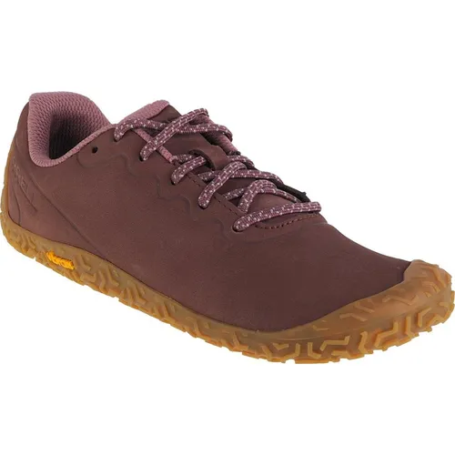 Merrell Minimal-Laufschuhe Vapor Glove 6 Leder rose/braun Damen - Laufschuhe mit Vibram Ecostep Laufsohle für maximalen Halt und leichtem, minimalistischen Design – ideal für Trailrunning und Training.