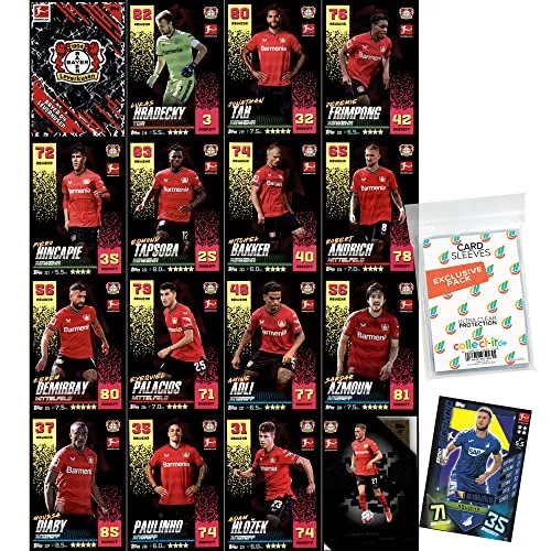 collect-it.de MY HOME OF CARDS + TOYS Exklusive Aufbewahrungshüllen im Bundle mit Topps Match Attax - 2022/23 - Mannschaftspaket - Bayer 04 Leverkusen + 1 seltene Nationalspieler Karte