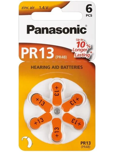 Panasonic PR48V13 PR48 (PR13) Hörgerätebatterie - Zink-Luft Hörgerätebatterie 1.4 V, langanhaltende Leistung für optimalen Hörgenuss.