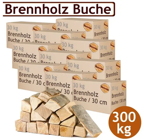 Flameup Kaminholz Buche 30 cm - Ofenfertiges Brennholz - Brennstoffe: 100% luftkammergetrocknete Buche mit weniger als 18% Restfeuchte, ideal für Kamin, Ofen und Grill. Sofort einsatzbereit und regional aus Hessen.