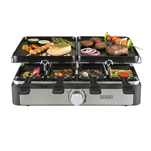 Bourgini Gourmet Raclette Grill Plus für 8 Personen – Vielseitig und Praktisch