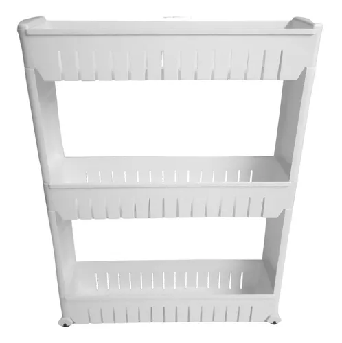 Nischenwagen mit 3 Ablagen Küchenwagen Badezimmerregal Rollwagen Allzweckwagen , Farbe:weiß