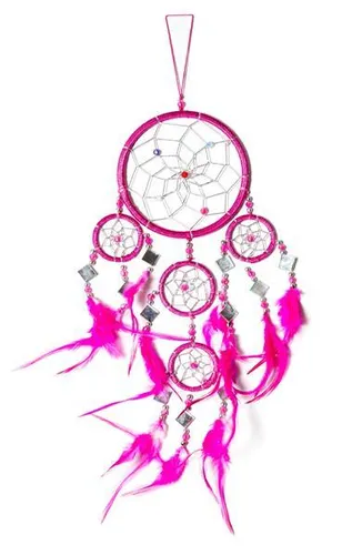 45cm x 11cm Dreamcatcher Traumfänger Spiegel Pink Glitzer Silber Kinder Mädchen