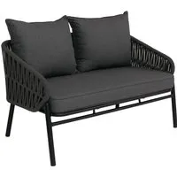Proregal Gartenbank Anthrazit Metall 2-Sitzer 116x83x65 cm - Moderne Gartenbank aus pulverbeschichtetem Aluminium und widerstandsfähigem Stoff. Ideal für entspannte Momente im Garten, auf der Terrasse oder dem Balkon. Stabil und wetterbeständig für den ganzjährigen Einsatz.