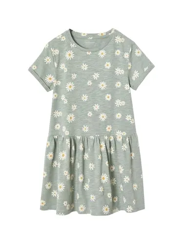 Vertbaudet Mädchen Shirtkleid Basic graugrün 98/104