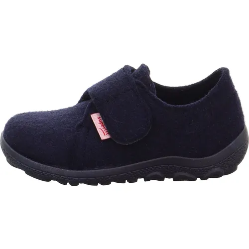 Superfit Jungen Schuhe HAPPY Slipper - Modern, DUNKELBLAU 8010, Größe 29 - Hausschuhe mit breitem Klettverschluss, griffiger Sohle und atmungsaktivem Material für optimalen Tragekomfort.