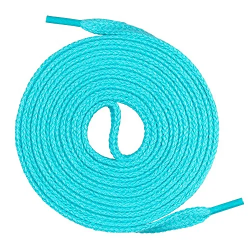 Mount Swiss Schnürsenkel flach 7mm Baumwolle – Türkis 80cm – Ersatz Schuhband Sneaker Sportschuhe Freizeitschuhe Arbeitsschuhe – Unisex Damen Herren Kinder