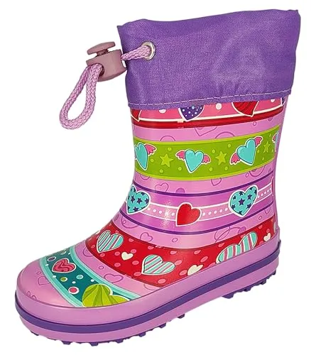 Beck Mädchen Joy Gummistiefel, Mehrfarbig, 20 EU - Stiefel für Mädchen, liebevoll gestalteter Gummistiefel aus Naturkautschuk mit optimaler Passform und rutschfester Profilsohle von Beck