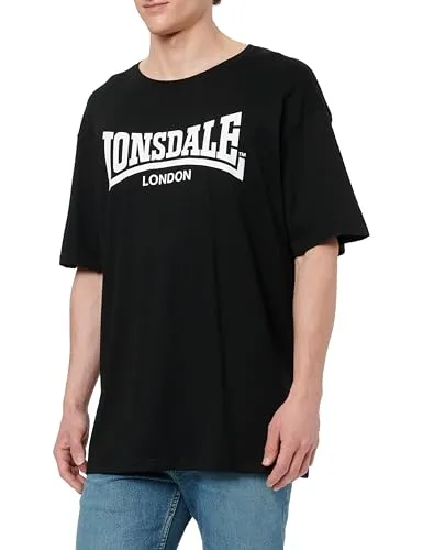 Lonsdale Male-Adult Fulwood T-Shirt, Black/White, XL EU