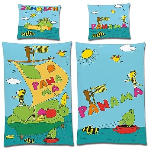Janosch Kinder-Bettwäsche Panama Tigerente 135x200 cm, mehrfarbig,BERONAGE