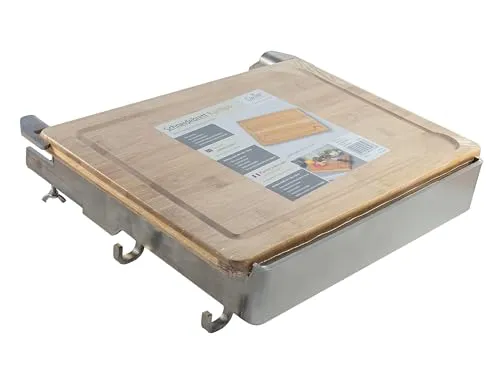 ZIEGER Holzbretthalter mit Schneidebrett für Feuerplatten mit 4-11mm Dicke