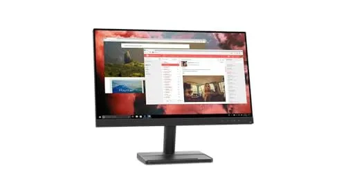 Lenovo L22e-30 - 21,5 Zoll Full HD Monitor, schmaler Rand für Dual-Monitor-Setup und entspiegelte Oberfläche für komfortables Arbeiten