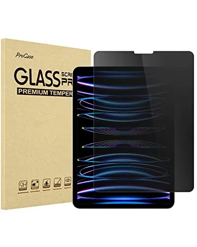 ProCase Privacy Schutzglas für iPad Pro 11 Zoll 2022 2021 2020 2018 Anti-Spy Screen Protector 9H Gehärtetes Glas Sichtschutz Folie Blickschutzfolie für iPad Pro 11