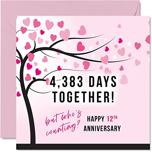 Lustige Seiden-Jubiläumskarte für Ehefrau oder Ehemann, 4383 Days Together