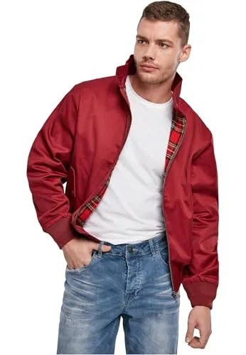 Brandit Lord Canterbury Jacke - Bordeaux, Größe S - Klassische Funktionsjacke mit robustem Baumwoll-Polyester-Mix, zwei Einschubtaschen und stylishen Rippstrickbündchen. Das einzigartige Fraser-Clan-Tartan-Muster im Innenfutter verleiht ihr besonderen Charme.