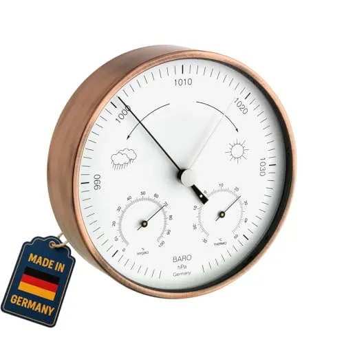 TFA Dostmann Analoge Wetterstation - Wetterfest für innen und außen, Barometer, Thermometer und Hygrometer für präzise Wettervorhersage