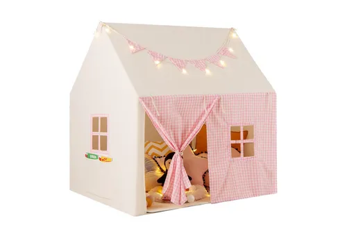 COSTWAY Spielzelt Tipi Zelt mit Sternenlichtern & Taschen