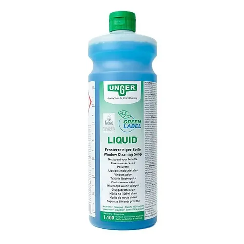 Glasreiniger Unger Green label Liquid 1 L Fenster-Reinigungsseife Konzentrat, Ecolabel zertifiziert GTL10