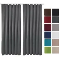 Beautissu Vorhang Amelie Nora 2er Set - Verdunkelungsvorhang 140x245cm - Fertiggardinen mit 100% Lichtundurchlässigkeit, ideal für vollständige Verdunkelung und hohe Farbintensität durch 210 g/m² Materialgewicht.