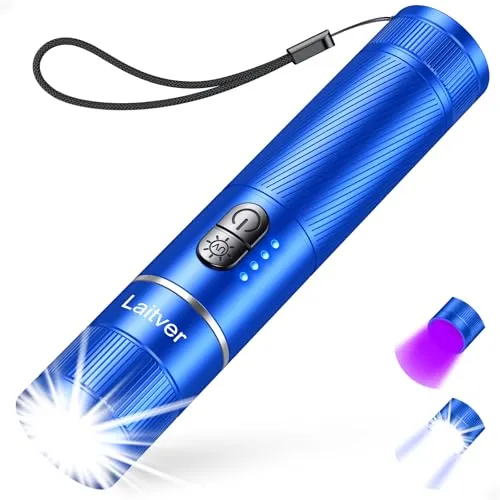 Laitver 2 in 1 LED/UV Taschenlampe – Superhell & Zoombar