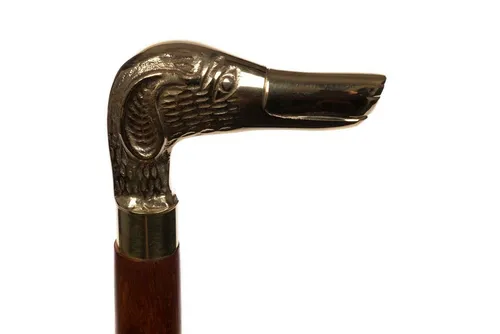 BIRENDY Dekoobjekt Gehstock TM22038 - Deko-Objekte: Eleganter Holz-Gehstock mit zerlegbarem Design, ideal für Reisen und ausgestattet mit einem hochwertigen Messinggriff.