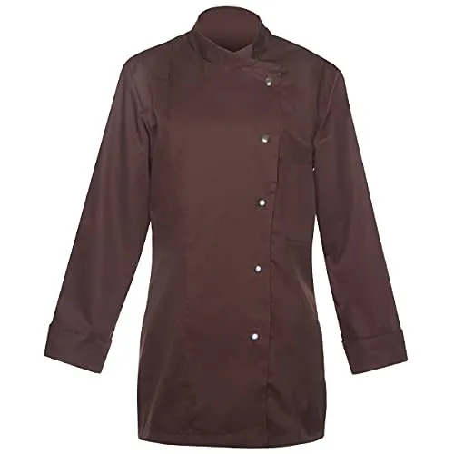 Karlowsky Damenkochjacke Larissa Stehkragen Polyester/Baumwollmix Hellbraun Größe 38
