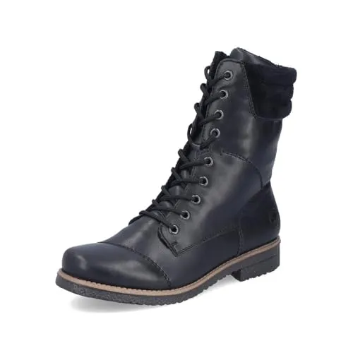 Modische Schnürstiefelette RIEKER für Damen, Gr. 42 - Wanderschuhe aus wärmendem Lederimitat, ideal für den Herbst mit gepolstertem Schaftrand für hohen Tragekomfort.