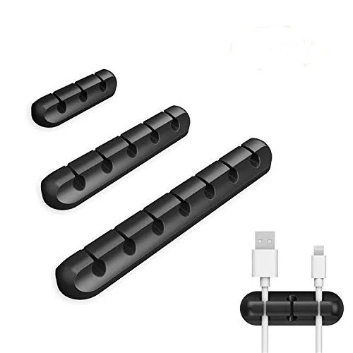 Kabelclips Kabelmanagement-Organizer, Klebehaken, Kabelhalter für Netzkabel und Ladezubehörkabel, Mauskabel, PC, Büro und Privatanwender (Set)