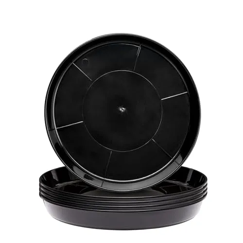 Garronda Blumentopf Untersetzer GD-0026 (5 Stück Schwarz, ⌀ 45 cm H 5,6 cm)