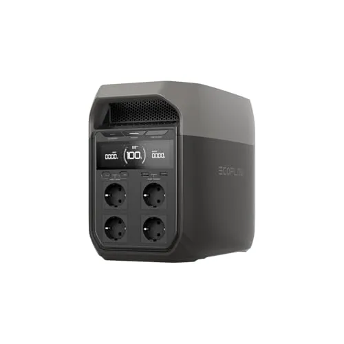 Ecoflow DELTA 3 Tragbare Powerstation - Powerstation mit 1024 Wh, lädt in nur 56 Minuten auf 100 % und bietet 4000 Lebenszyklen – ideal für Camping und Notstromversorgung.