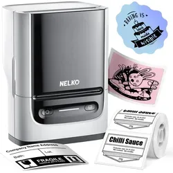 Nelko Etikettendrucker PM220 – Bluetooth, 2 Zoll, kompakt, selbstklebend