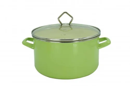 Krüger Fleischtopf Kochtopf Topf Deckel Juist 20cm Emaille grün 4006776088514